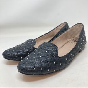 Vince Camuto Lilliana Black Embossed Ballet Flats Shoes Women's Size 7.5